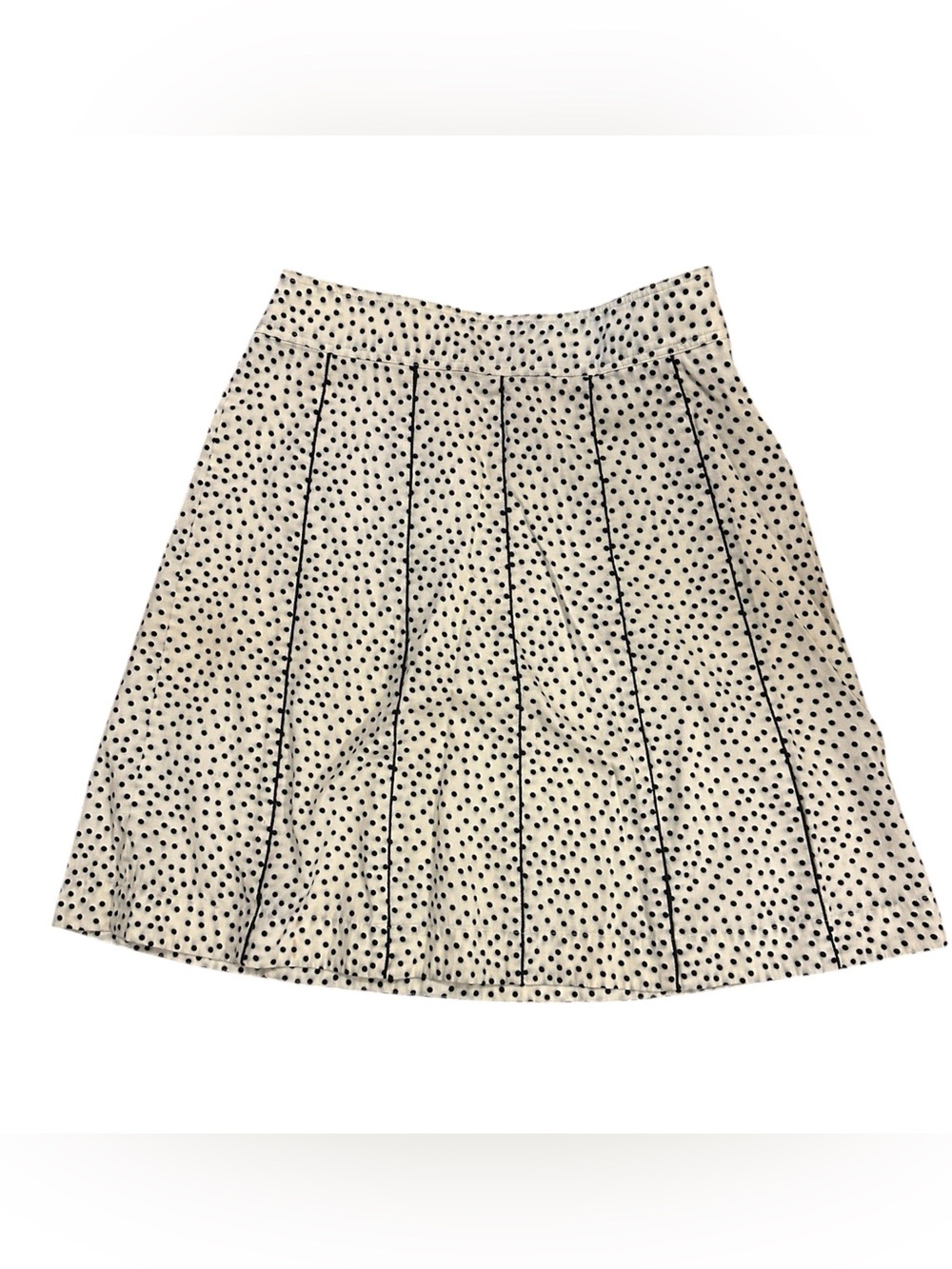 Willi Smith Polka Dot A-Line Skirt - Cream with Black Dots